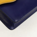 CELINE Circle Clutch Bag Leather Multicolor Gold Auth 154051V-7