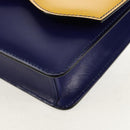 CELINE Circle Clutch Bag Leather Multicolor Gold Auth 154051V-14