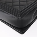 CHANEL Chain Boy Chanel Shoulder Bag Lamb Skin Black CC Auth 154052SAM-13