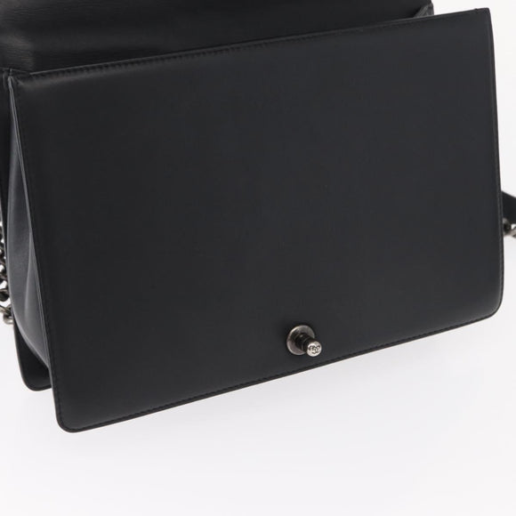 CHANEL Chain Boy Chanel Shoulder Bag Lamb Skin Black CC Auth 154052SAM