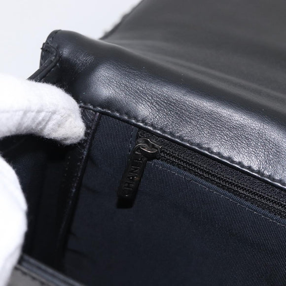 CHANEL Chain Boy Chanel Shoulder Bag Lamb Skin Black CC Auth 154052SAM