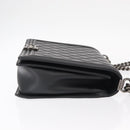 CHANEL Chain Boy Chanel Shoulder Bag Lamb Skin Black CC Auth 154052SAM-4