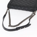 CHANEL Chain Boy Chanel Shoulder Bag Lamb Skin Black CC Auth 154052SAM-7