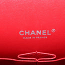 CHANEL Matelasse 34 Double Flap Chain Bag Lamb Skin Red CC Auth 154053SM-26