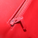 CHANEL Matelasse 34 Double Flap Chain Bag Lamb Skin Red CC Auth 154053SM-31