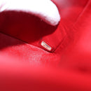 CHANEL Matelasse 34 Double Flap Chain Bag Lamb Skin Red CC Auth 154053SM-11