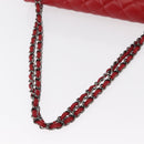 CHANEL Matelasse 34 Double Flap Chain Bag Lamb Skin Red CC Auth 154053SM-8