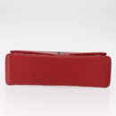 CHANEL Matelasse 34 Double Flap Chain Bag Lamb Skin Red CC Auth 154053SM-5