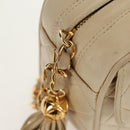 CHANEL Matelasse Chain Shoulder Bag Lamb Skin Ivory Gold CC Auth 154054V-21