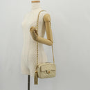 CHANEL Matelasse Chain Shoulder Bag Lamb Skin Ivory Gold CC Auth 154054V-30