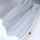 CHANEL Chain Boy Chanel Shoulder Bag Leather Silver CC Auth 154056SAM-10