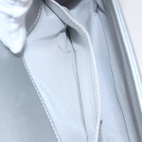 CHANEL Chain Boy Chanel Shoulder Bag Leather Silver CC Auth 154056SAM