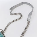 CHANEL Chain Boy Chanel Shoulder Bag Leather Silver CC Auth 154056SAM-8