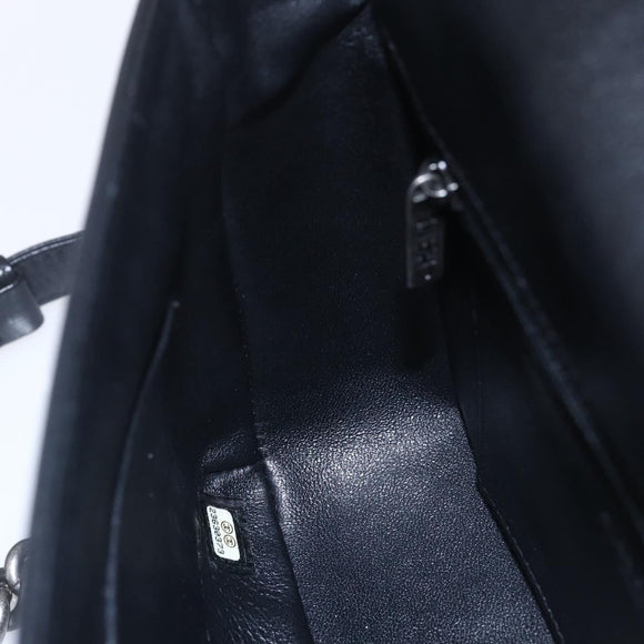 CHANEL Matelasse Chain Shoulder Bag Lamb Skin 2way Black CC Auth 154057SAM
