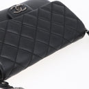 CHANEL Matelasse Chain Shoulder Bag Lamb Skin 2way Black CC Auth 154057SAM-6