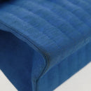 CHANEL Mademoiselle Chain Shoulder Bag Canvas Blue Gold CC Auth 154058SAV-12