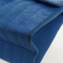 CHANEL Mademoiselle Chain Shoulder Bag Canvas Blue Gold CC Auth 154058SAV-13