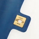 CHANEL Mademoiselle Chain Shoulder Bag Canvas Blue Gold CC Auth 154058SAV-18