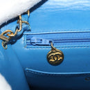 CHANEL Mademoiselle Chain Shoulder Bag Canvas Blue Gold CC Auth 154058SAV-24