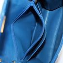 CHANEL Mademoiselle Chain Shoulder Bag Canvas Blue Gold CC Auth 154058SAV-25