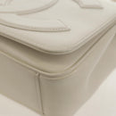 CHANEL COCO Mark Chain Shoulder Bag Lamb Skin White Gold CC Auth 154059V-12