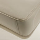 CHANEL COCO Mark Chain Shoulder Bag Lamb Skin White Gold CC Auth 154059V-14