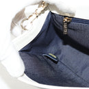 CHANEL COCO Mark Chain Shoulder Bag Lamb Skin White Gold CC Auth 154059V-20