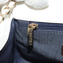 CHANEL COCO Mark Chain Shoulder Bag Lamb Skin White Gold CC Auth 154059V-21