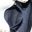 CHANEL COCO Mark Chain Shoulder Bag Lamb Skin White Gold CC Auth 154059V-22