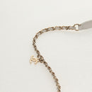 CHANEL COCO Mark Chain Shoulder Bag Lamb Skin White Gold CC Auth 154059V-9