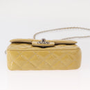 CHANEL Matelasse 17 Chain Shoulder Bag Enamel Yellow Gold CC Auth 154061-6