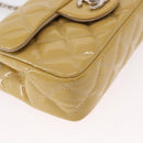 CHANEL Matelasse 17 Chain Shoulder Bag Enamel Yellow Gold CC Auth 154061-15