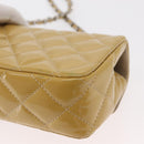 CHANEL Matelasse 17 Chain Shoulder Bag Enamel Yellow Gold CC Auth 154061-18