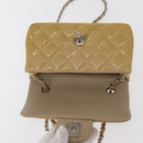 CHANEL Matelasse 17 Chain Shoulder Bag Enamel Yellow Gold CC Auth 154061-9
