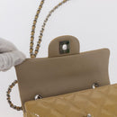CHANEL Matelasse 17 Chain Shoulder Bag Enamel Yellow Gold CC Auth 154061-21