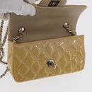 CHANEL Matelasse 17 Chain Shoulder Bag Enamel Yellow Gold CC Auth 154061-22