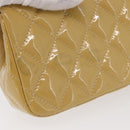 CHANEL Matelasse 17 Chain Shoulder Bag Enamel Yellow Gold CC Auth 154061-3