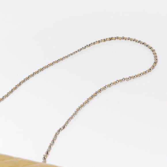 CHANEL Matelasse 17 Chain Shoulder Bag Enamel Yellow Gold CC Auth 154061