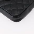 CHANEL Matelasse Cambon Line Shoulder Bag Calf Skin Black Silver CC Auth 154065-16