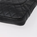 CHANEL Matelasse Cambon Line Shoulder Bag Calf Skin Black Silver CC Auth 154065-17