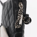 CHANEL Matelasse Cambon Line Shoulder Bag Calf Skin Black Silver CC Auth 154065-9