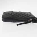 CHANEL Matelasse Cambon Line Shoulder Bag Calf Skin Black Silver CC Auth 154065-3