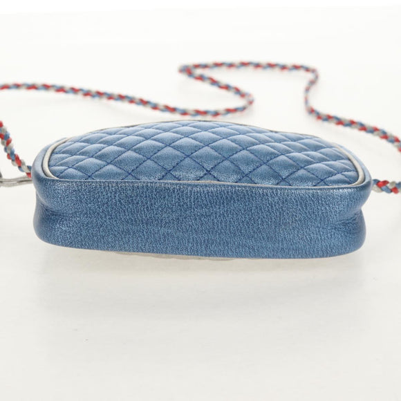 GUCCI Zumi Shoulder Bag Leather Outlet Blue Auth 154069V