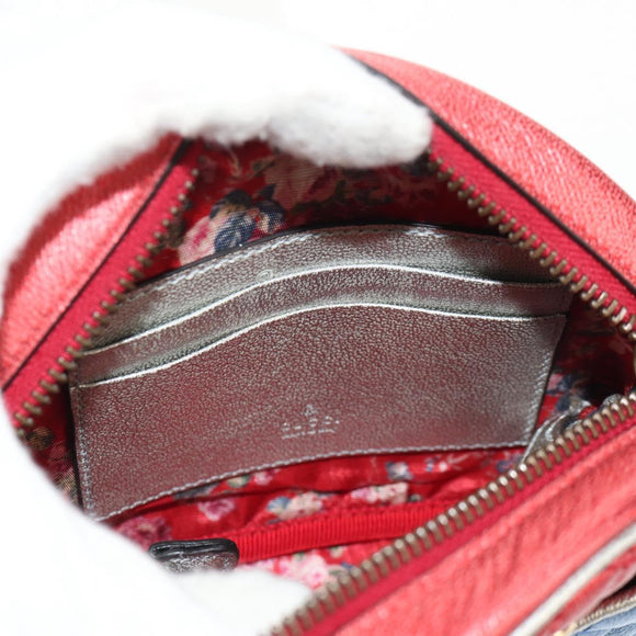 GUCCI Zumi Shoulder Bag Leather Outlet Blue Auth 154069V