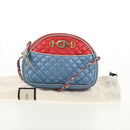 GUCCI Zumi Shoulder Bag Leather Outlet Blue Auth 154069V-26