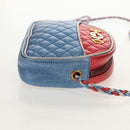 GUCCI Zumi Shoulder Bag Leather Outlet Blue Auth 154069V-4