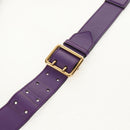 GUCCI Horsebit Shoulder Bag Leather Purple Gold 380573 Auth 154070V-10