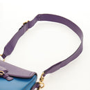 GUCCI Horsebit Shoulder Bag Leather Purple Gold 380573 Auth 154070V-15