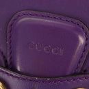 GUCCI Horsebit Shoulder Bag Leather Purple Gold 380573 Auth 154070V-20