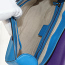 GUCCI Horsebit Shoulder Bag Leather Purple Gold 380573 Auth 154070V-11
